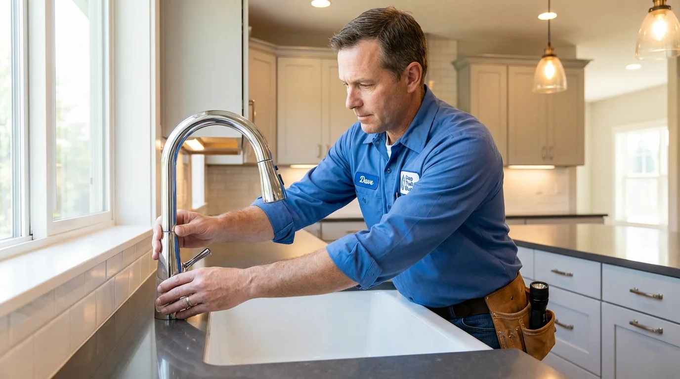 Kitchen faucet installation by Johns Plumbing LLC in Romulus